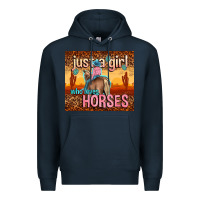Navy just a girl who loves horses Premium Hoodie - TumblerDesignByShophia