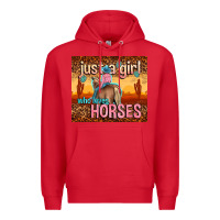 Red just a girl who loves horses Premium Hoodie - TumblerDesignByShophia