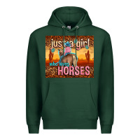 Sports Green just a girl who loves horses Premium Hoodie - TumblerDesignByShophia