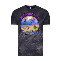 Cloud Black salt water heals everything Vintage Tee - MaliasSmallBusiness
