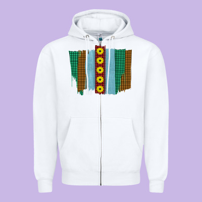 Western Sunflower Farm Life Brush Strokes Zipper Hoodie Designed By Bettercallsaul