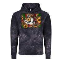 Cloud Black distressed christmas sunflowers leopard cowhide background Vintage Hoodie - Jasminsmagicworld