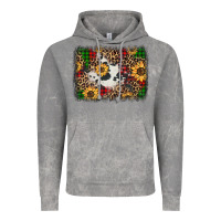 Cloud Rock distressed christmas sunflowers leopard cowhide background Vintage Hoodie - Jasminsmagicworld