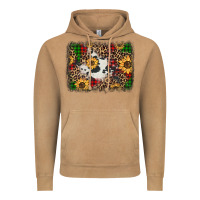 Vintage Camel distressed christmas sunflowers leopard cowhide background Vintage Hoodie - Jasminsmagicworld
