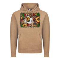 Vintage Coffee distressed christmas sunflowers leopard cowhide background Vintage Hoodie - Jasminsmagicworld
