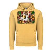 Vintage Mustard distressed christmas sunflowers leopard cowhide background Vintage Hoodie - Jasminsmagicworld