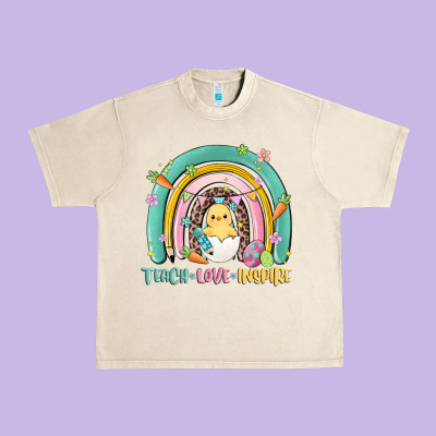 Teach Love Inspire Rainbow Urban Heavy Tee Designed By Maliassmallbusiness