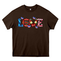 Chocolate Brown firefighter love Heavy Core Tee - HRA Design Shop