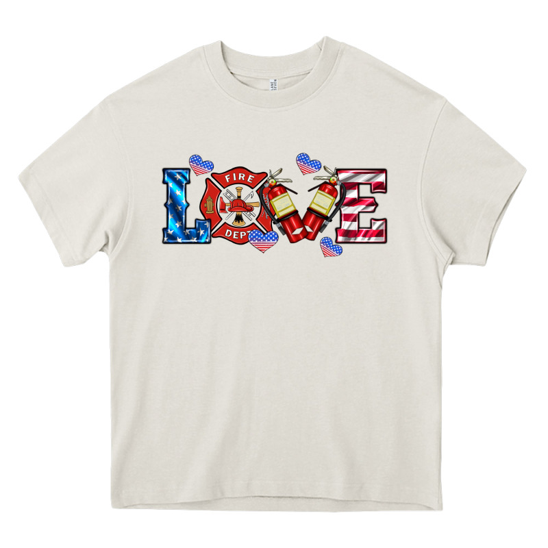 Firefighter Love Heavy Core Tee by HRA Design Shop | Teevron