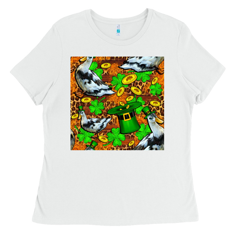 St Patricks  Duck With Leprechaun Hat  Seamless Ladies Tee by FaDigitalArtStudio | Teevron
