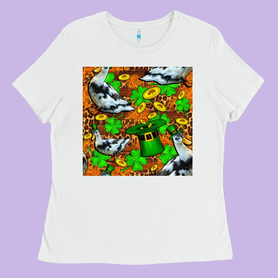 St Patricks  Duck With Leprechaun Hat  Seamless Ladies Tee Designed By Fadigitalartstudio