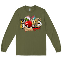 Army Green teacher school love Long Sleeve Tee - NancyCooperArtShop