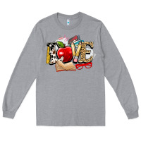 Heather Grey teacher school love Long Sleeve Tee - NancyCooperArtShop