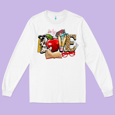 Teacher School Love Long Sleeve Tee Designed By Nancycooperartshop