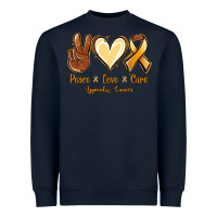 Navy Peace love cure Appendix Cancer Heavyweight Sweatshirt - NancyCooperArtShop