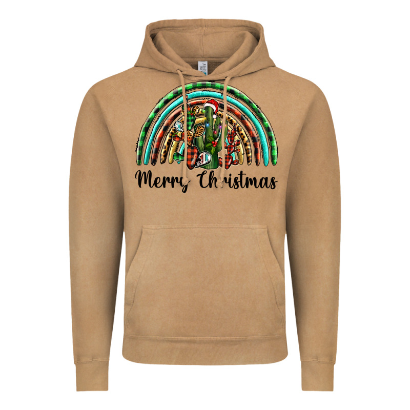 Merry Christmas Cactus Rainbow Vintage Hoodie by BarkalooDesign | Teevron