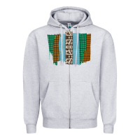 Heather Grey Western Farm Life Cowhide Brush Strokes Zipper Hoodie - Bettercallsaul