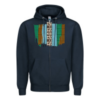 Navy Western Farm Life Cowhide Brush Strokes Zipper Hoodie - Bettercallsaul