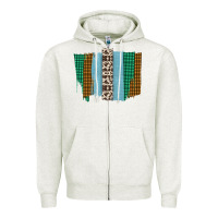 Oatmeal Heather Western Farm Life Cowhide Brush Strokes Zipper Hoodie - Bettercallsaul
