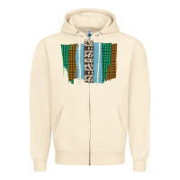 Sandshell Western Farm Life Cowhide Brush Strokes Zipper Hoodie - Bettercallsaul