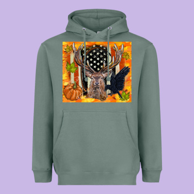 Crow And Deer Hunting Fall Camouflage Heavyweight Hoodie Designed By Tumblerdesignbyshophia