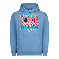 Pigment Pebble Blue Memorial Day honor and remember Urban Hoodie - FaDigitalArtStudio