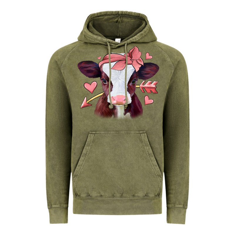 Valentines Day Baby Calf Vintage Hoodie by Jasminsmagicworld | Teevron