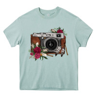 Arona floral feather vintage camera Heavy Core Tee - FaDigitalArtStudio