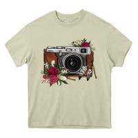 Mossy floral feather vintage camera Heavy Core Tee - FaDigitalArtStudio