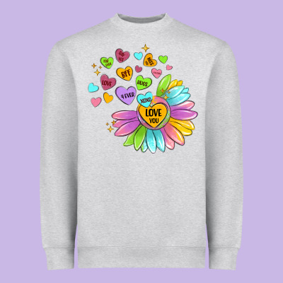 Sunflower Love Hugs Heavyweight Sweatshirt Designed By Maliassmallbusiness