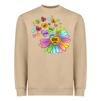 Mushroom sunflower love hugs Heavyweight Sweatshirt - MaliasSmallBusiness