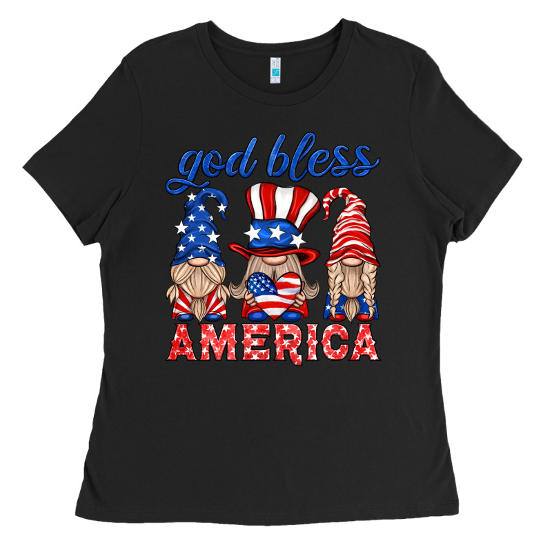 God Bless America Gnome Ladies Tee by HRA Design Shop | Teevron