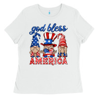 White god bless america gnome Ladies Tee - HRA Design Shop