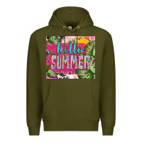 Army Green hello summer with cowhide Premium Hoodie - TumblerDesignByShophia