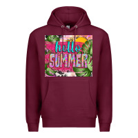 Burgundy hello summer with cowhide Premium Hoodie - TumblerDesignByShophia