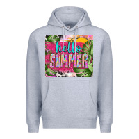 Heather Grey hello summer with cowhide Premium Hoodie - TumblerDesignByShophia