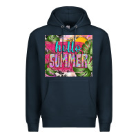 Navy hello summer with cowhide Premium Hoodie - TumblerDesignByShophia