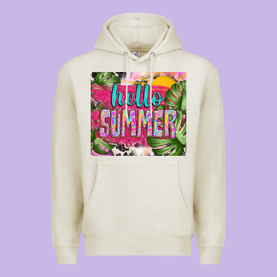 Hello Summer With Cowhide Premium Hoodie Designed By Tumblerdesignbyshophia
