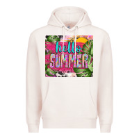 Pale Pink hello summer with cowhide Premium Hoodie - TumblerDesignByShophia