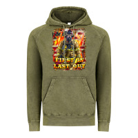 Vintage Olive First In last Out Firefighter Vintage Hoodie - LillyAllenDesigns