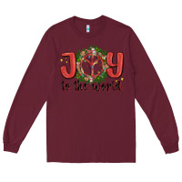 Burgundy joy to the world Long Sleeve Tee - MaliasSmallBusiness