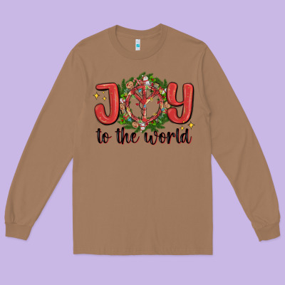 Joy To The World Long Sleeve Tee Designed By Maliassmallbusiness