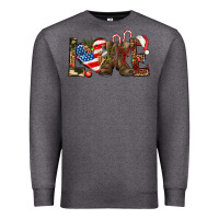 Charcoal Heather Army christmas love 4th Of July Premium Sweatshirt - HowdyJamesFarm