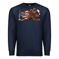Navy Army christmas love 4th Of July Premium Sweatshirt - HowdyJamesFarm
