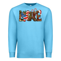 Ocean Blue Army christmas love 4th Of July Premium Sweatshirt - HowdyJamesFarm