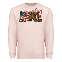 Pale Pink Army christmas love 4th Of July Premium Sweatshirt - HowdyJamesFarm