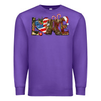Purple Army christmas love 4th Of July Premium Sweatshirt - HowdyJamesFarm