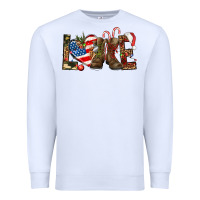 White Army christmas love 4th Of July Premium Sweatshirt - HowdyJamesFarm