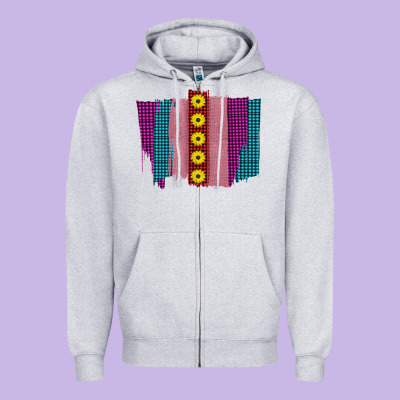 Western Farm Life Sunflower Brush Strokes Zipper Hoodie Designed By Bettercallsaul