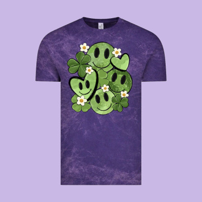 St. Patrick's Day Green Smile Vintage Tee Designed By Maliassmallbusiness
